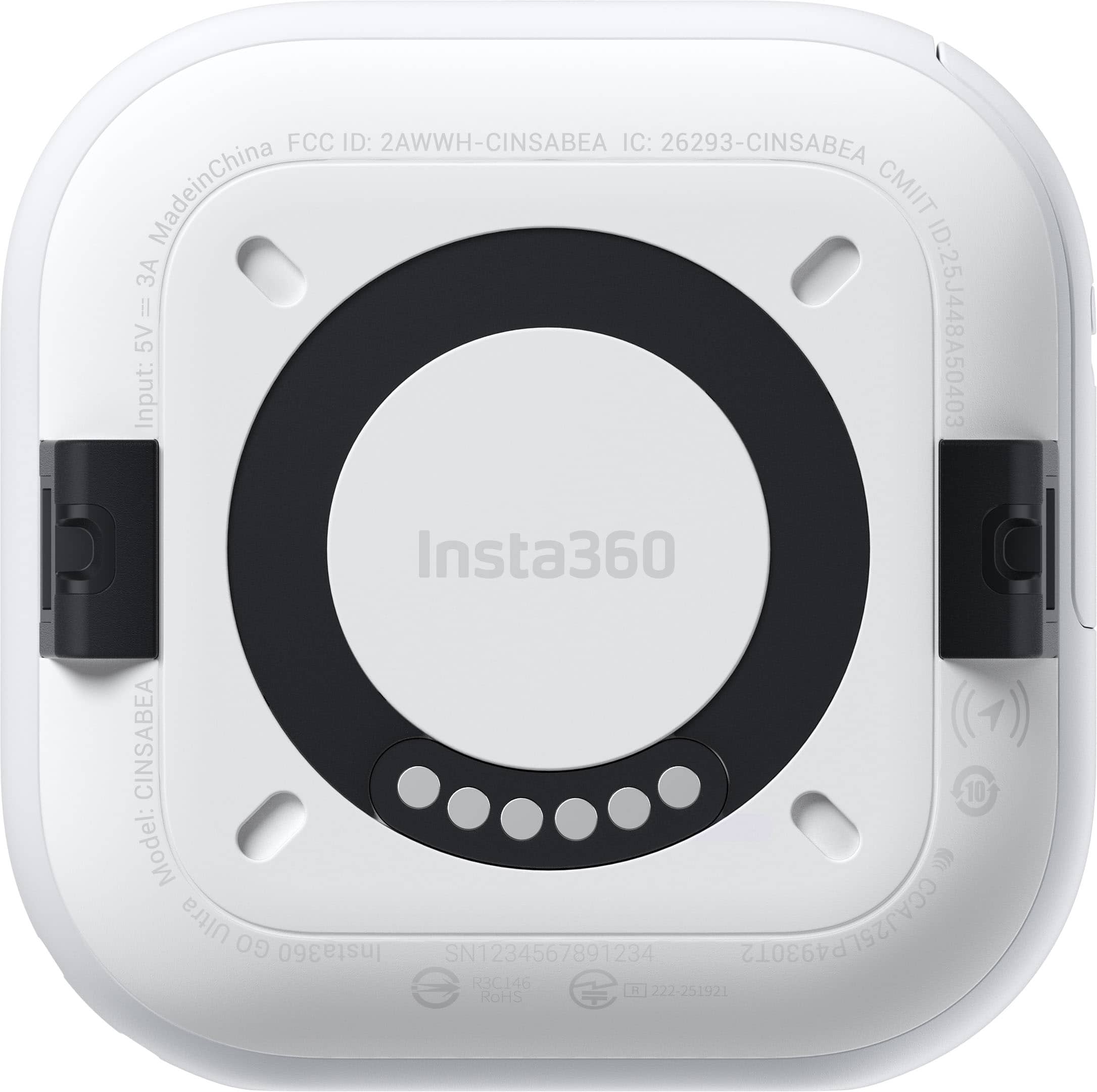 - FCC ID: 2AWWH-CINSABEA
- IC: 26293-CINSABEA
- Made in China
- CMIIT ID: 25J448A50403
- Input: 5V=3A
- Model: CINSABEA
- SN: 1234567891234
- R3C146
- 222-251921
- RoHS
- Insta360
- Ultra GO
- Clog6ya1szryoom
- 67891234
- 222-251921