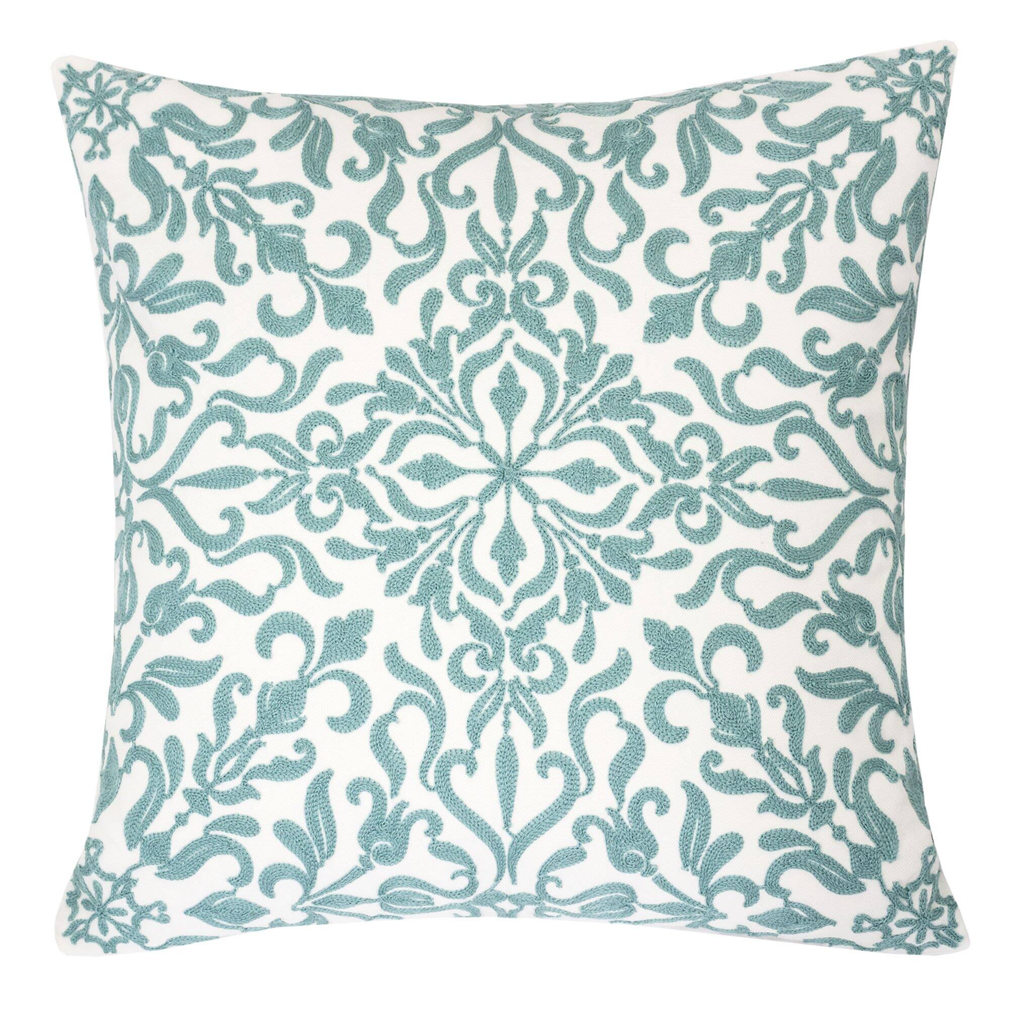 Angle. LuXeo - 2-Pack Square Cotton Pillow Cover & Insert, Size:18" x 18" - SPA.