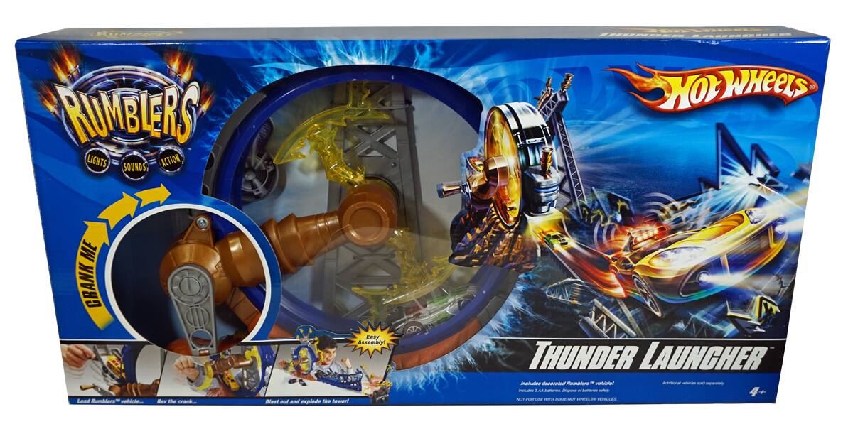 Hot Wheels - Rumblers Thunder Launcher - Includes Decorated Rumblers Vehicle - Multi