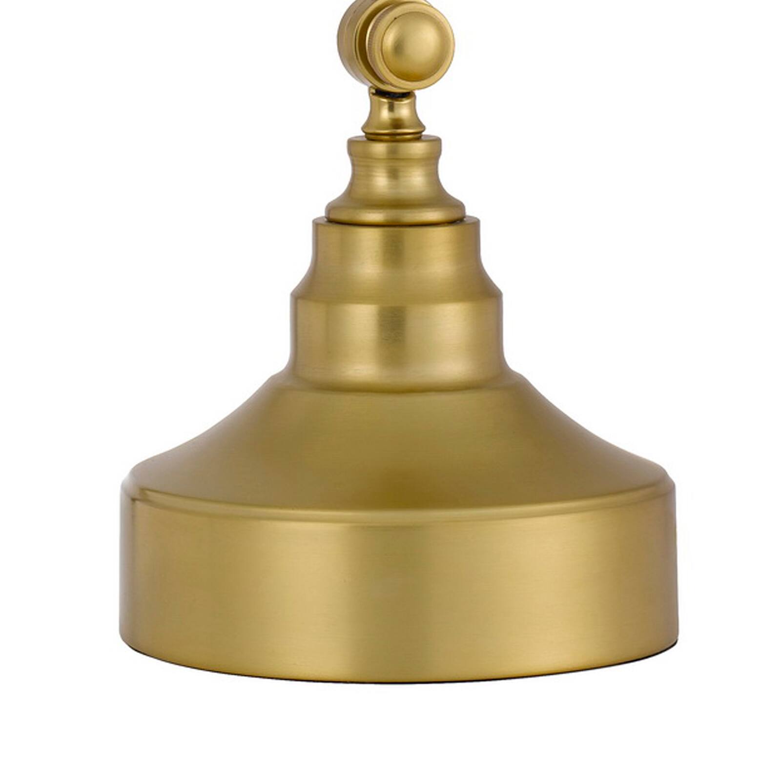 Back. Manhattan Lane - 25 Inch Metal Curved Desk Lamp, Adjustable Dome Shade - Brass.