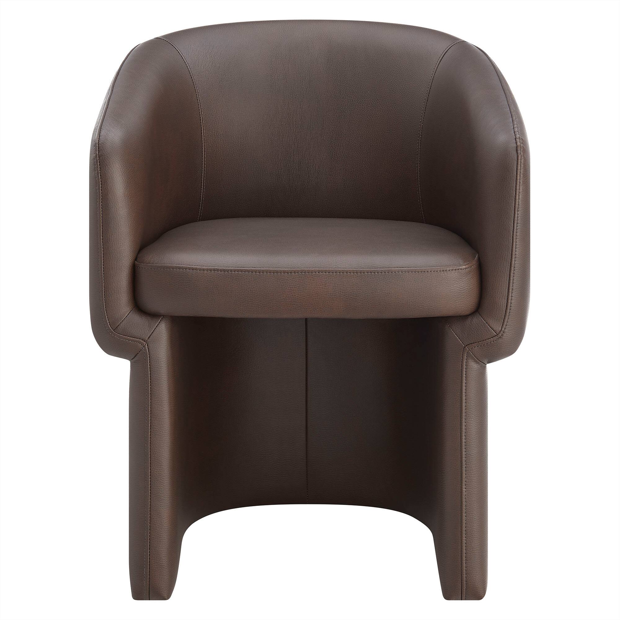 Alt View 2. Modway - Verity Barrel Back Vegan Leather Dining Chair by Modway - Brown.