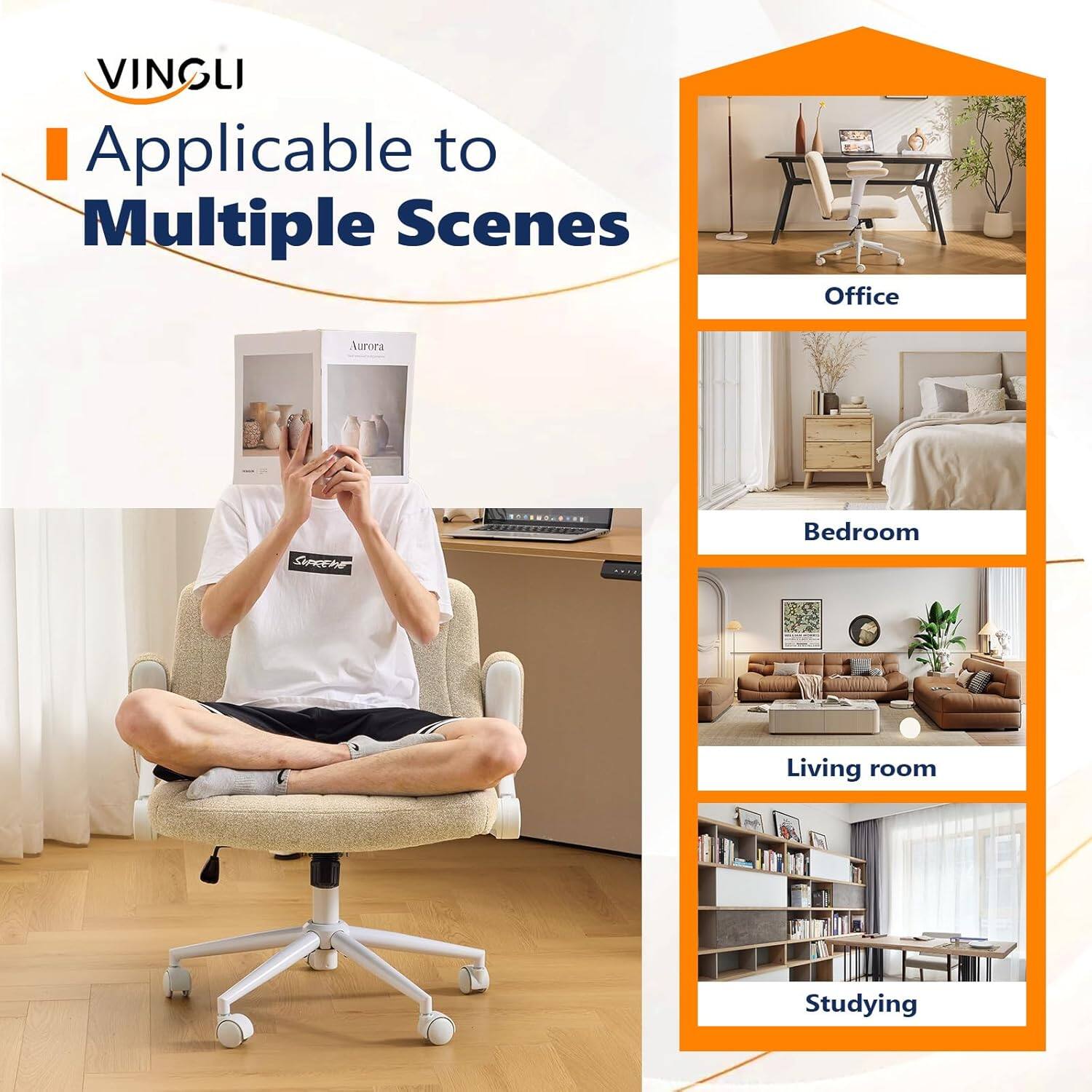 VINGLI Applicable to Multiple Scenes  
Office  
Aurora  
Bedroom  
Living room  
Studying