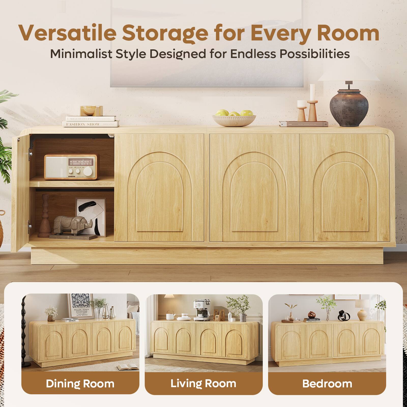 Versatile Storage for Every Room  
Minimalist Style Designed for Endless Possibilities  

Dining Room  
Living Room  
Bedroom