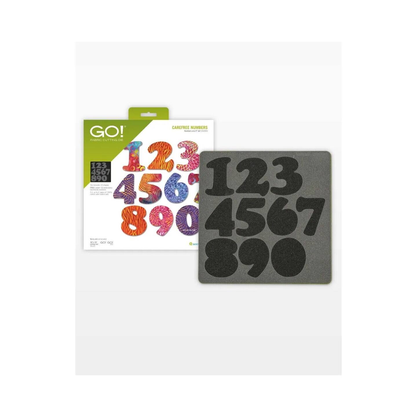 CAREFREE NUMBERS GO! - FABRIC CUTTING DIE - 123 4567 - 890 - I 4567 123 890 4567 - ace ce - 890