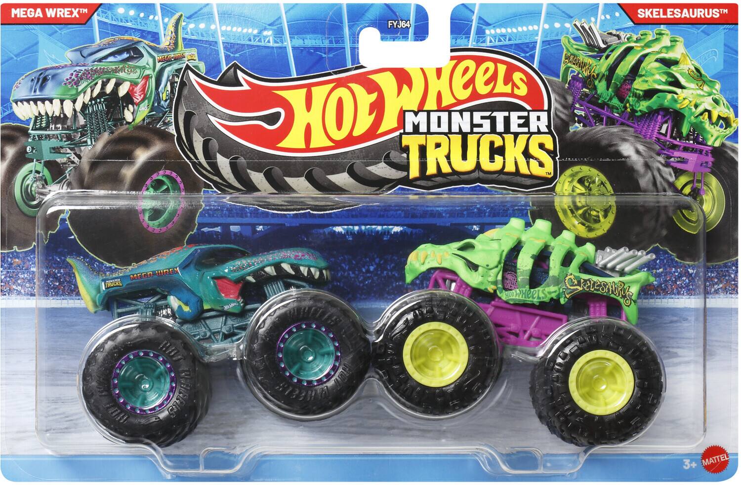 Mattel Hot Wheels Monster Trucks 1:64 Demo Doubles 2 Pack 8 Piece