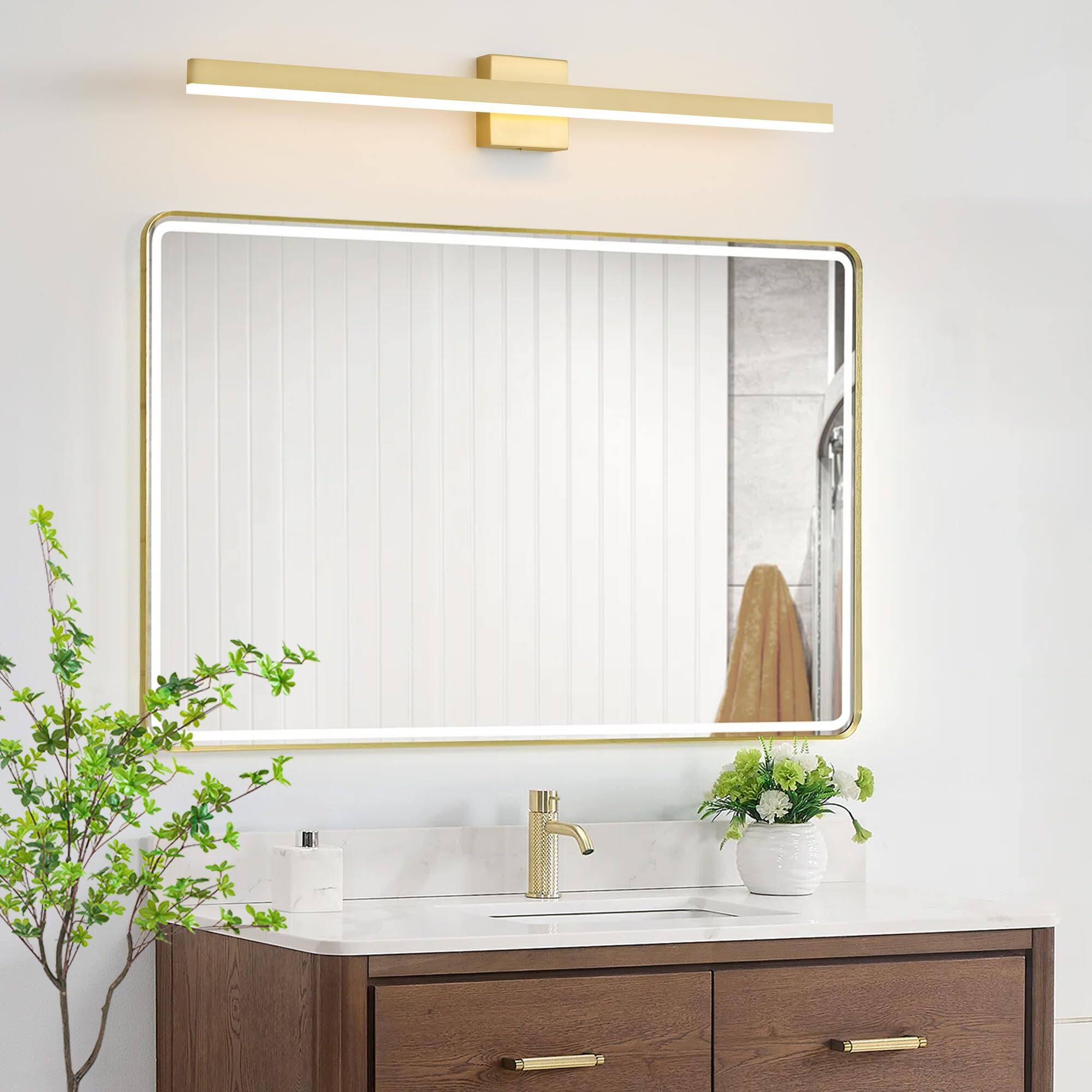 Back. Earthley Blooms - Bathroom Vanity Light 39 24w Dimmable 5cct Led Modern Fixture Over Mirror - Etl Certificate 【5 CCT Light】: - Black-31.5inch.