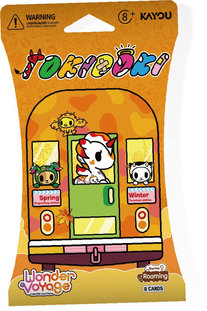 8+ KAYOU  
WARNING  
CHOKING HAZARD - Small parts. Not for children under 3 years.  

Wonder Voyage  
Collectible Card Game  

Spring  
Originating station  

Winter  
Terminal station  

Series 1  
Roaming  
8 CARDS