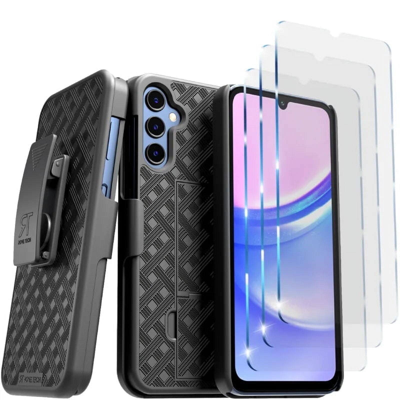 Alt View 4. RomeTech - Shell Holster Combo Case for Samsung Galaxy A15 5G - Black - Black.