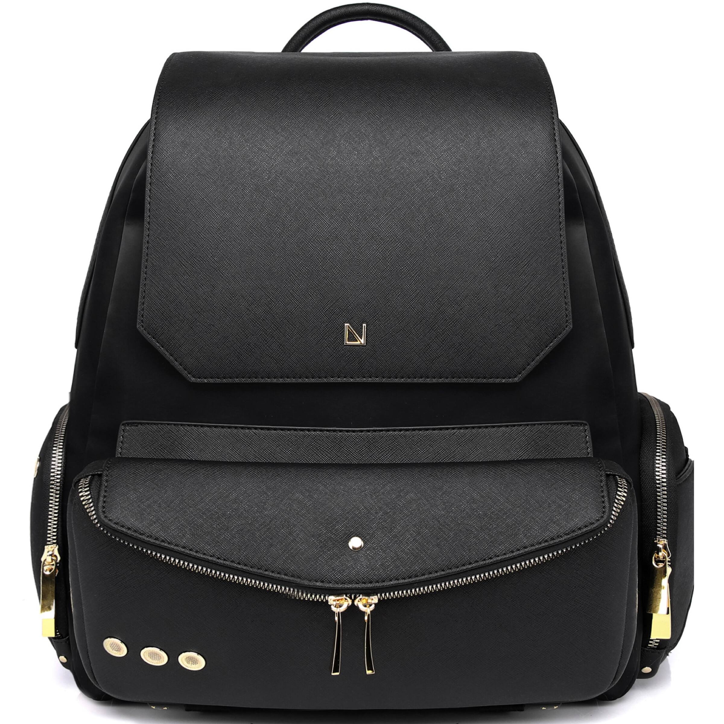 Lux & Nyx - Zoe 15" Laptop Backpack with Detachable Clutch - Black