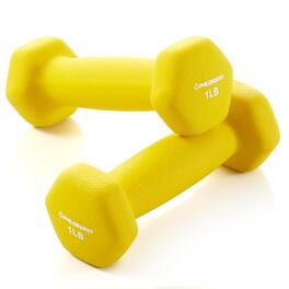 Philosophy Gym - Neoprene Dumbbell Hexagon Hand Weights - Set of 2 - Strength Training - Yellow
