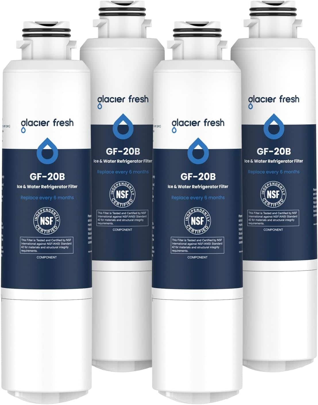 GLACIER FRESH - Compatible with Samsung DA29-00020B Refrigerator Water Filter (4 PACK)
