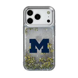 Keyscaper - NCAA - Michigan Wolverines Linen Logo iPhone Glitter Case - 15 - Multicolor