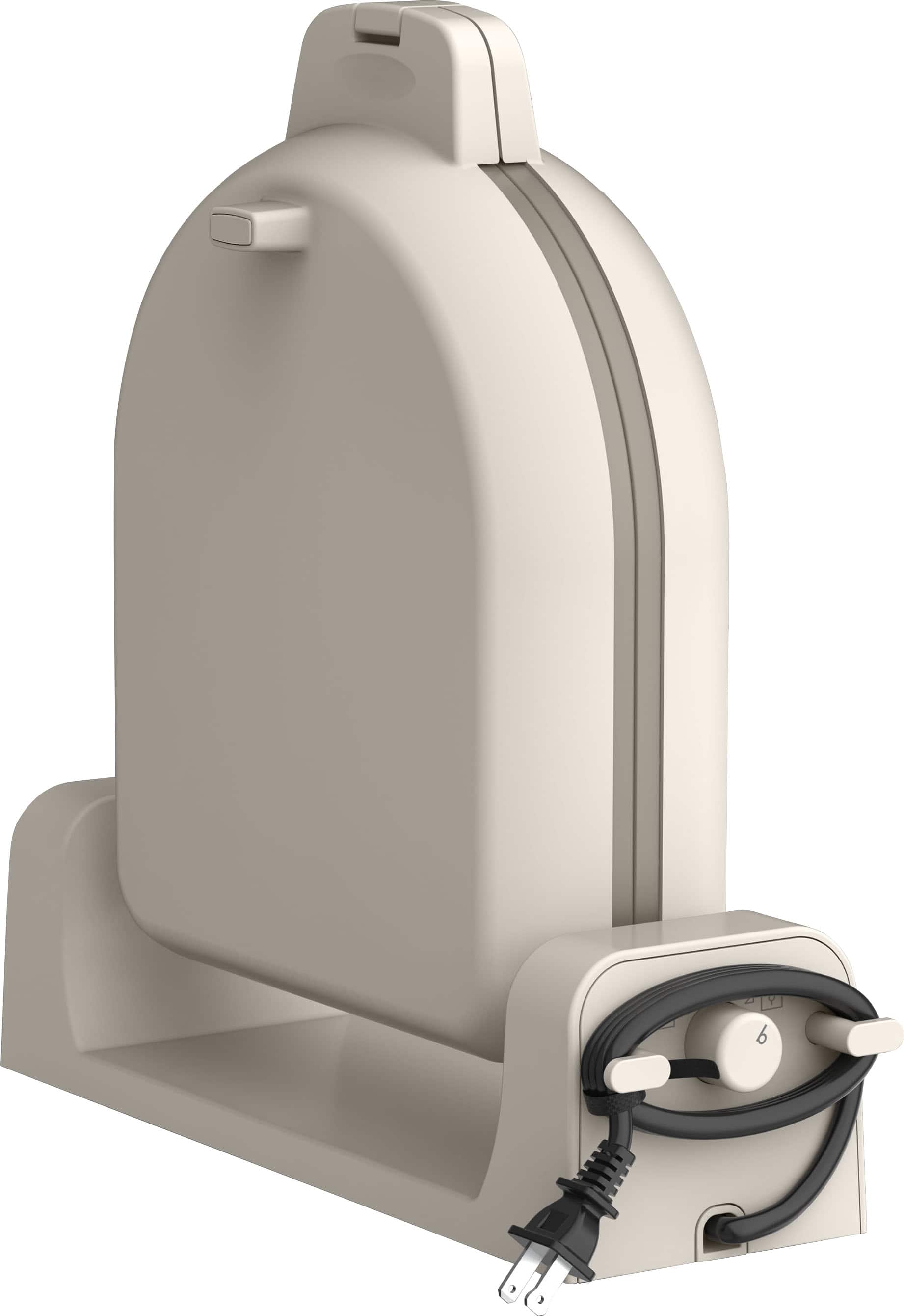 Left. Bella - Fits-anywhere Kitchenware: Flip & Store Belgian Waffle Maker - Oatmilk.