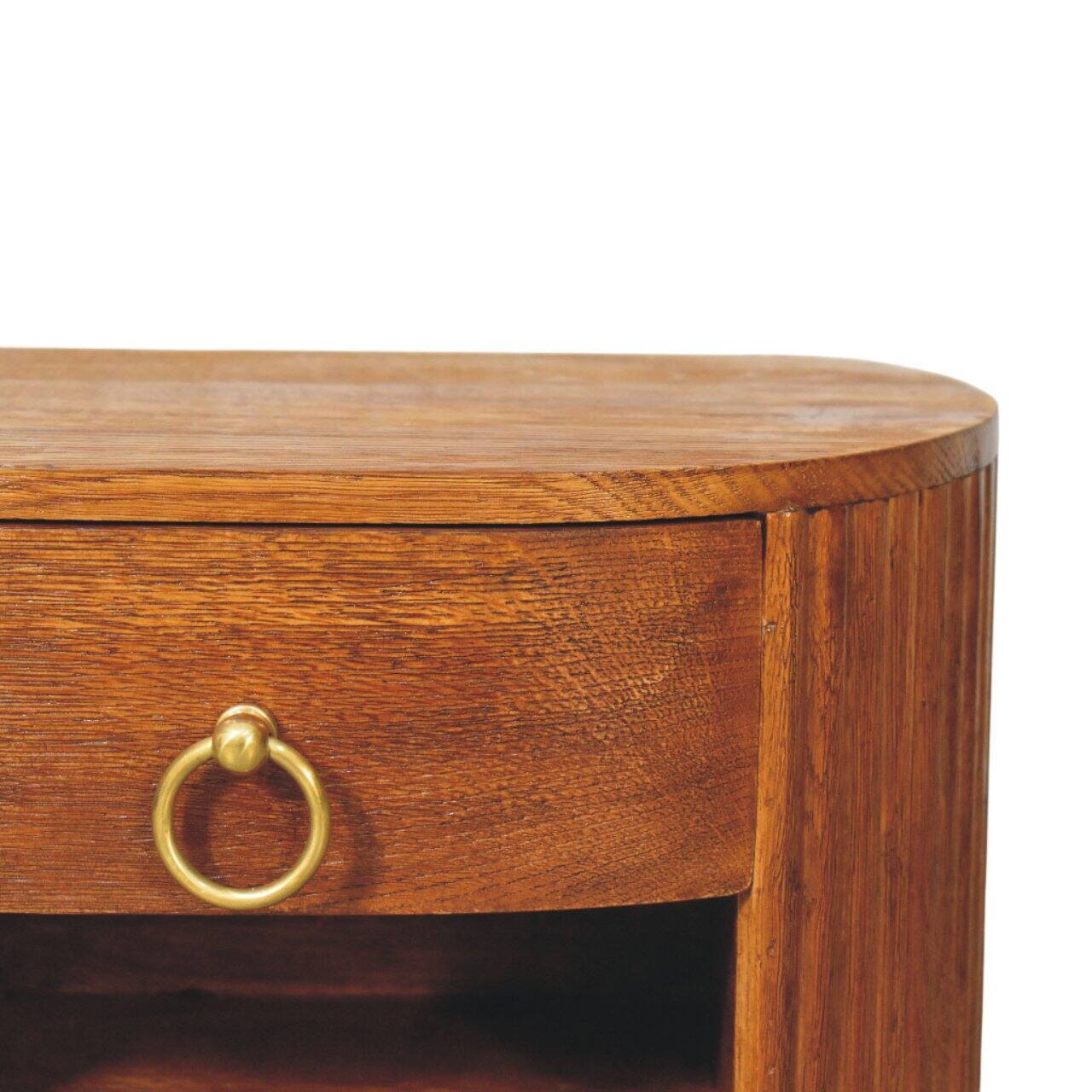 Alt View 5. Artisan Furniture - Artisan Furniture Solid Wood Oval Wall Nightstand - Brown.