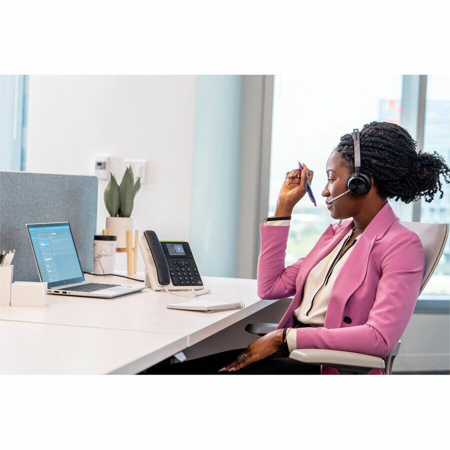 Alt View 5. HP - Poly Edge E220 IP Phone - Corded - Corded - Bluetooth - Desktop, Wall Mountable - Black - VoIP - 2 x Network (RJ-45) - Black.