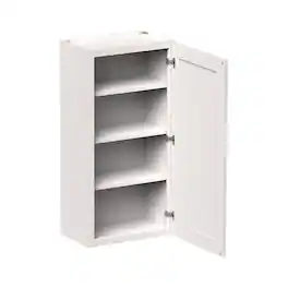 Boyel Living - 21-in W x 42-in H x 12-in D Shaker RTA Kitchen Wall Cabinet with Soft-Close Doors - Glacier White