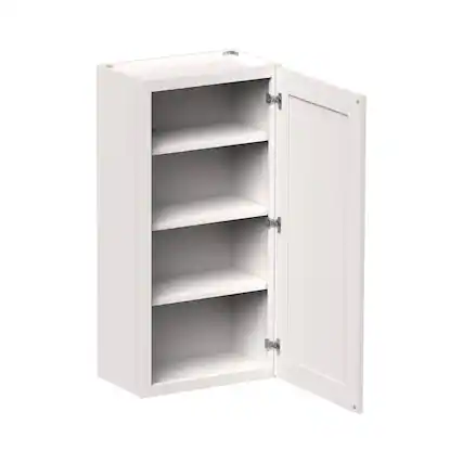Front. Boyel Living - 21-in W x 42-in H x 12-in D Shaker RTA Kitchen Wall Cabinet with Soft-Close Doors - Glacier White.
