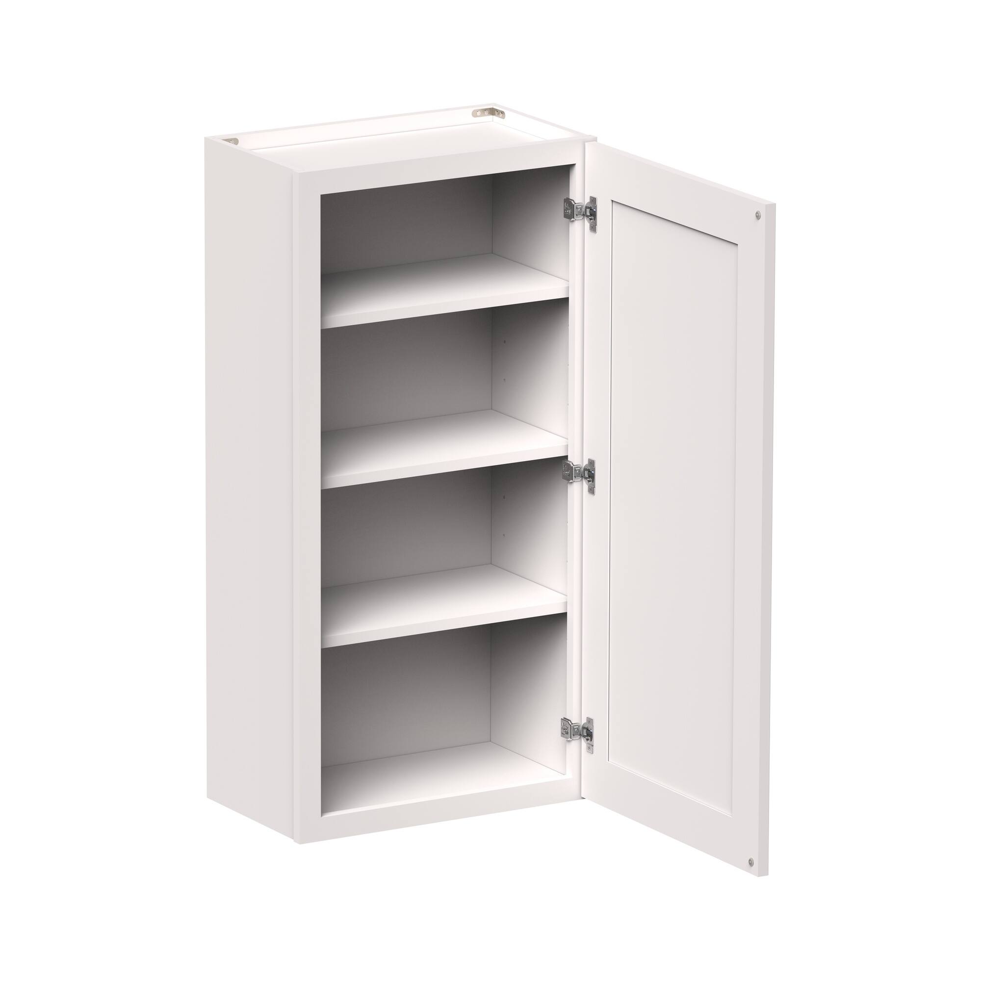 Front. Boyel Living - 21-in W x 42-in H x 12-in D Shaker RTA Kitchen Wall Cabinet with Soft-Close Doors - Glacier White.