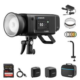 Westcott - FJ800 Power Flashes Touchscreen Strobe +8" Arm +64GB +Battery Bundle - Black