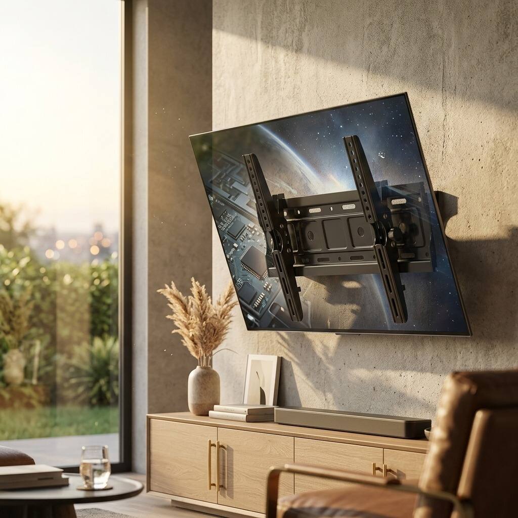 Alt View 1. Dazzed Corner - Low Profile Tilting TV Mount for 32-68" TVs, VESA 400x400, 132 lb - Black.