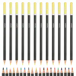Unique Bargains - Colored Pencils, Oil-Based Drawing Pencils for Adult Coloring Books, Artists, Beginners, 12pcs - Lemon Yellow