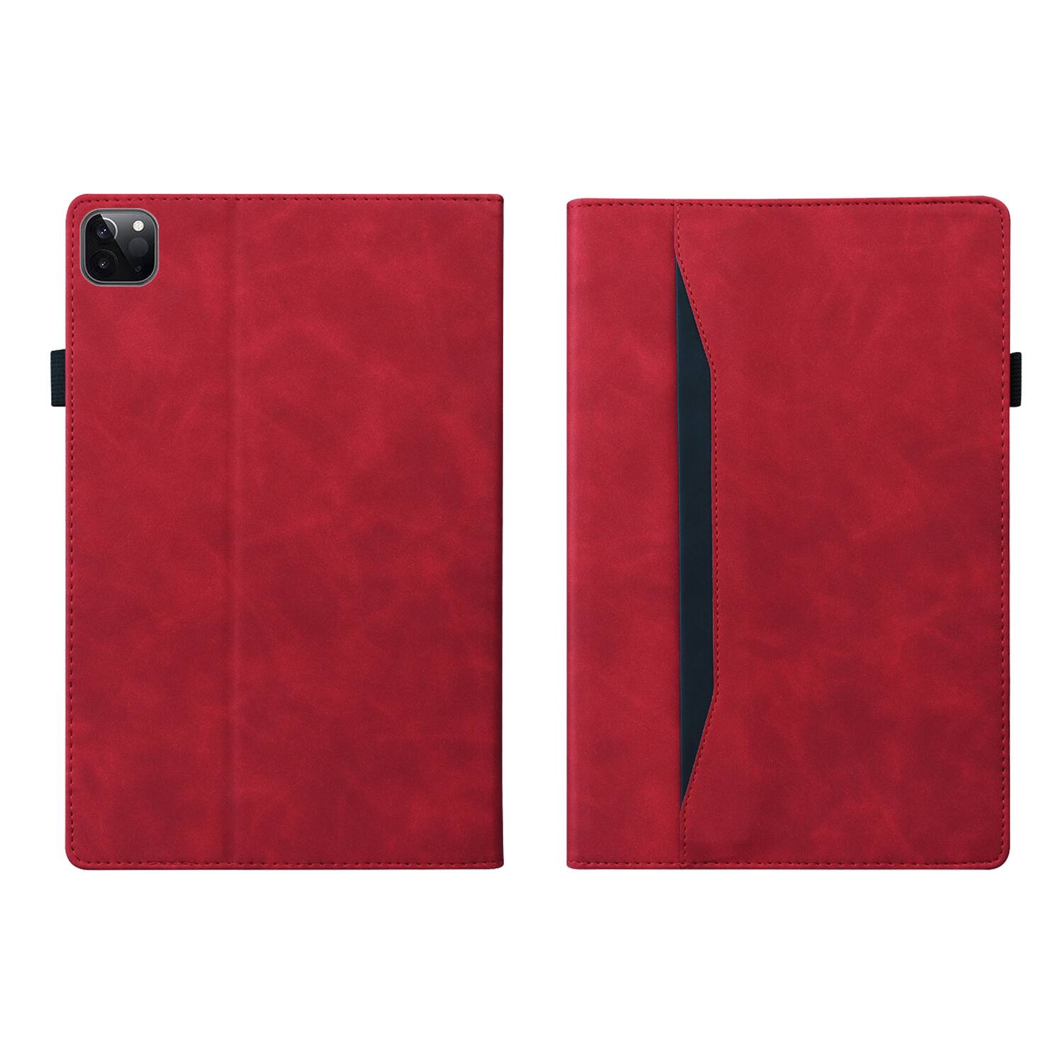Angle. Dteck - for iPad Air 13 Inch Case M4 2026 / M3 2025 / M2 2024, Matte PU Leather Folio Stand Cover with Credit Card Slots - Red.