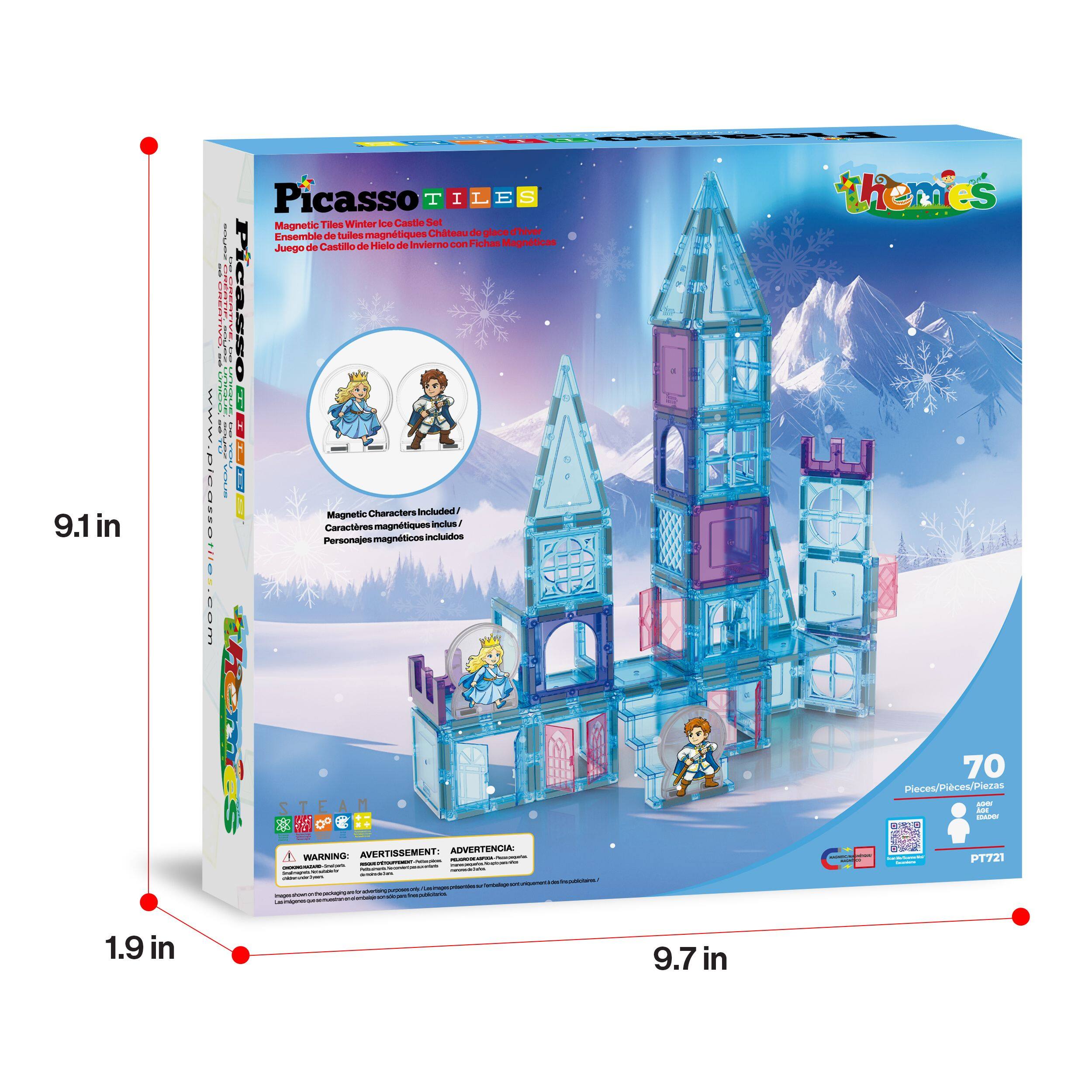 9.1 in Picasso TILES Magnetic Tiea Winter Ice Castle Set de Dules magnifiques Chateau de Thiver Ensemble de Castille de Hielo de Invierno con Fichas Magnticas Juego I | ! | Ficasso I 1 : i --O P Magnetic Charbiters Incluad/ www.picalofiles.com .... Personajes Caractres magnitiques magneticos incluidos Inclua/ STEAM 1 S themes 70 Pieces/Plces/Plezes - - -AR AVERTISSEMENT: ADVERTENCIA WARNING : - - I | i | I i : I i : : I - - - n -  I | - i - - : -  | : - | | - : I  - : | PT721 1.9 in 9.7 in