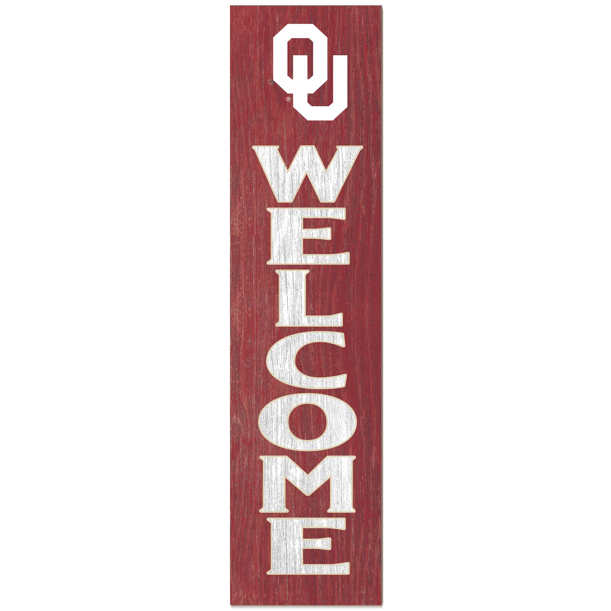 Oklahoma Sooners 12'' x 48'' Welcome Outdoor Leaner