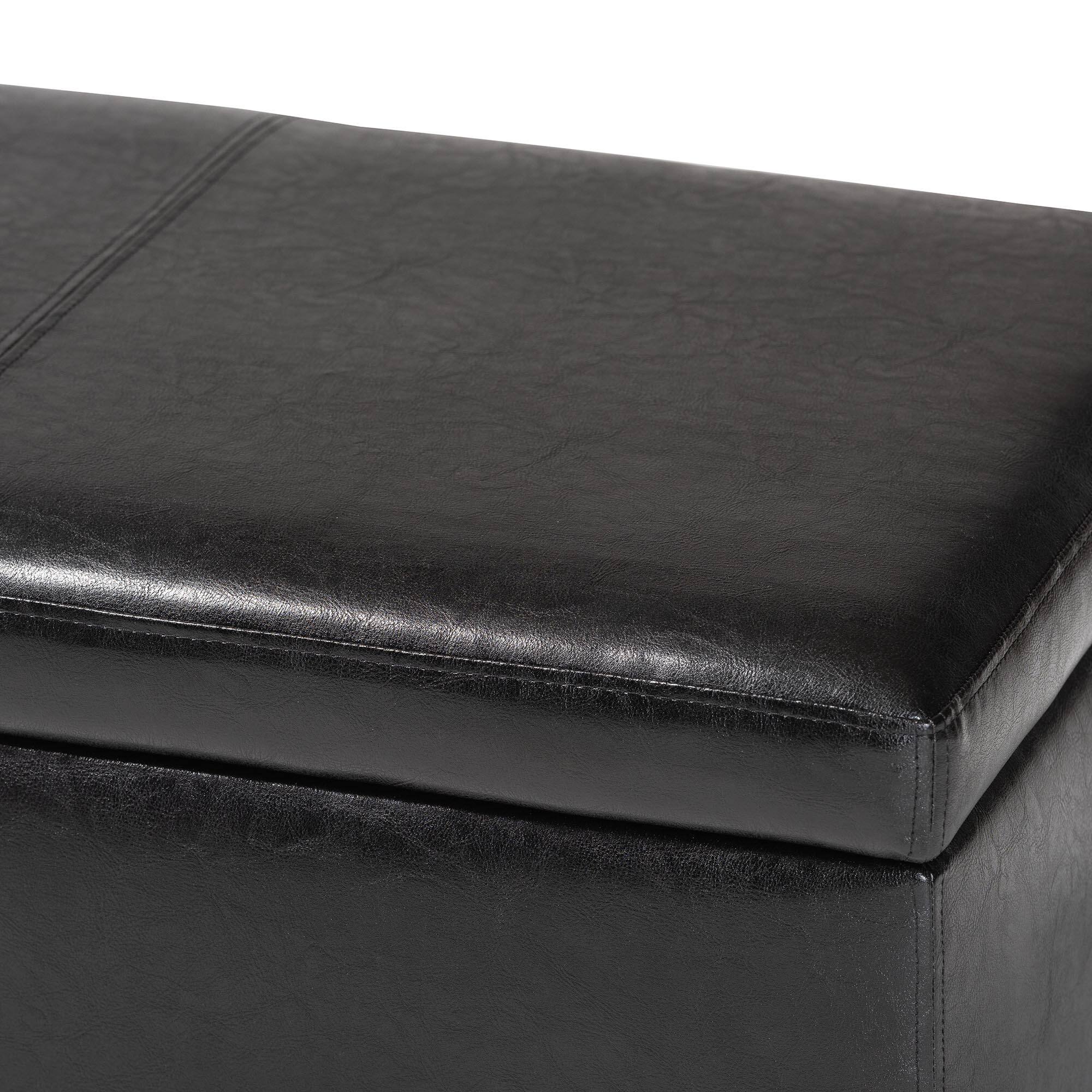 Alt View 2. Baxton Studio - Dennehy Brown Modern Ottoman - Black.