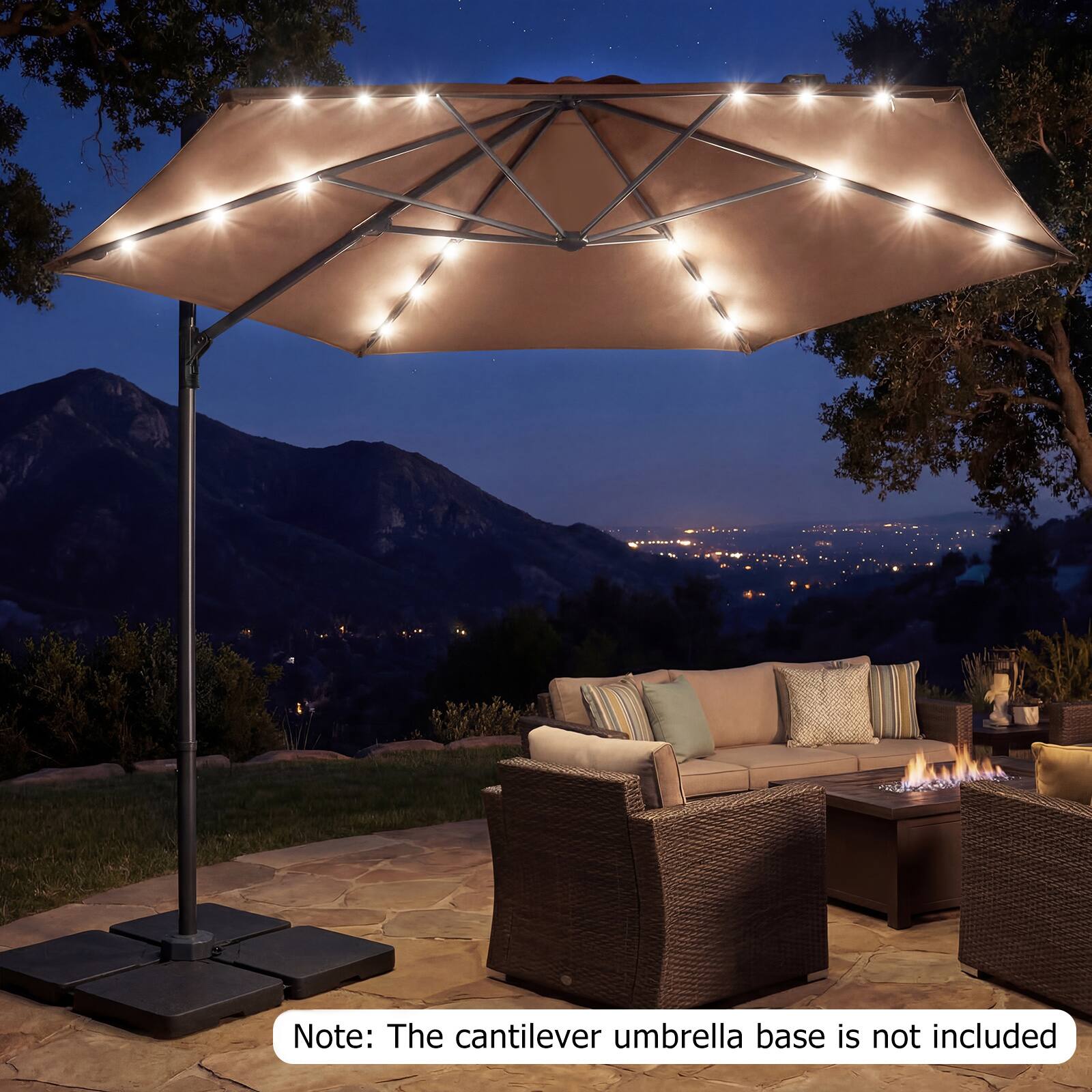 Note: The cantilever umbrella base is not included.