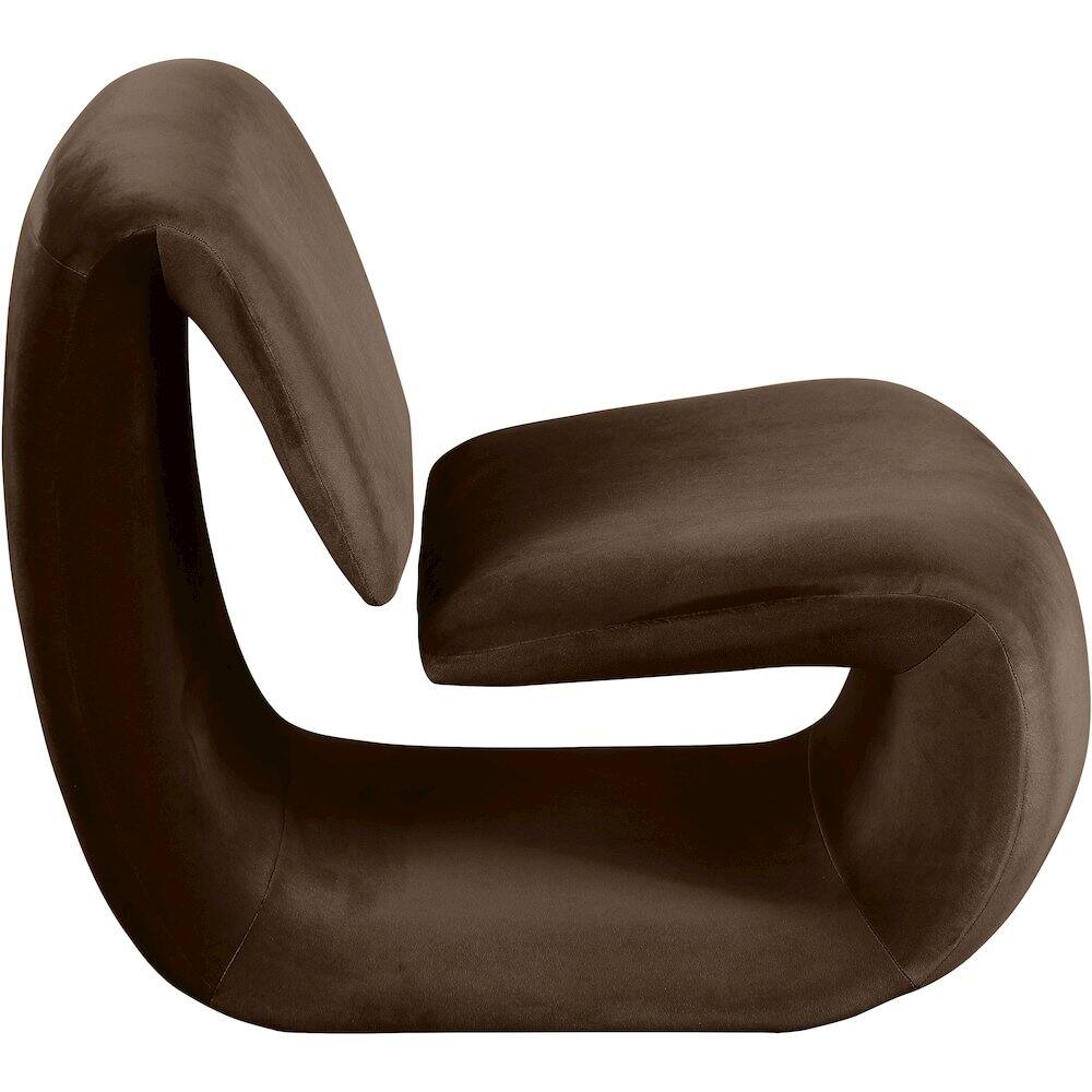 Alt View 3. Meridian Furniture - Nouveau Brown Velvet Accent Chair - Brown.