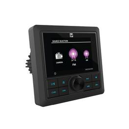 Dual - Gauge Hole Marine Stereo | 3.5" Color LCD | Bluetooth Boat Radio | AM/FM/RDS/Weatherband, 30 Presets | Black