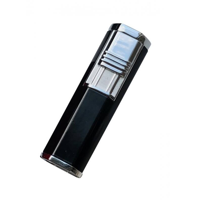 Left. Prestige - The Apex Torch Lighter (Black) - Black Chrome Finish.