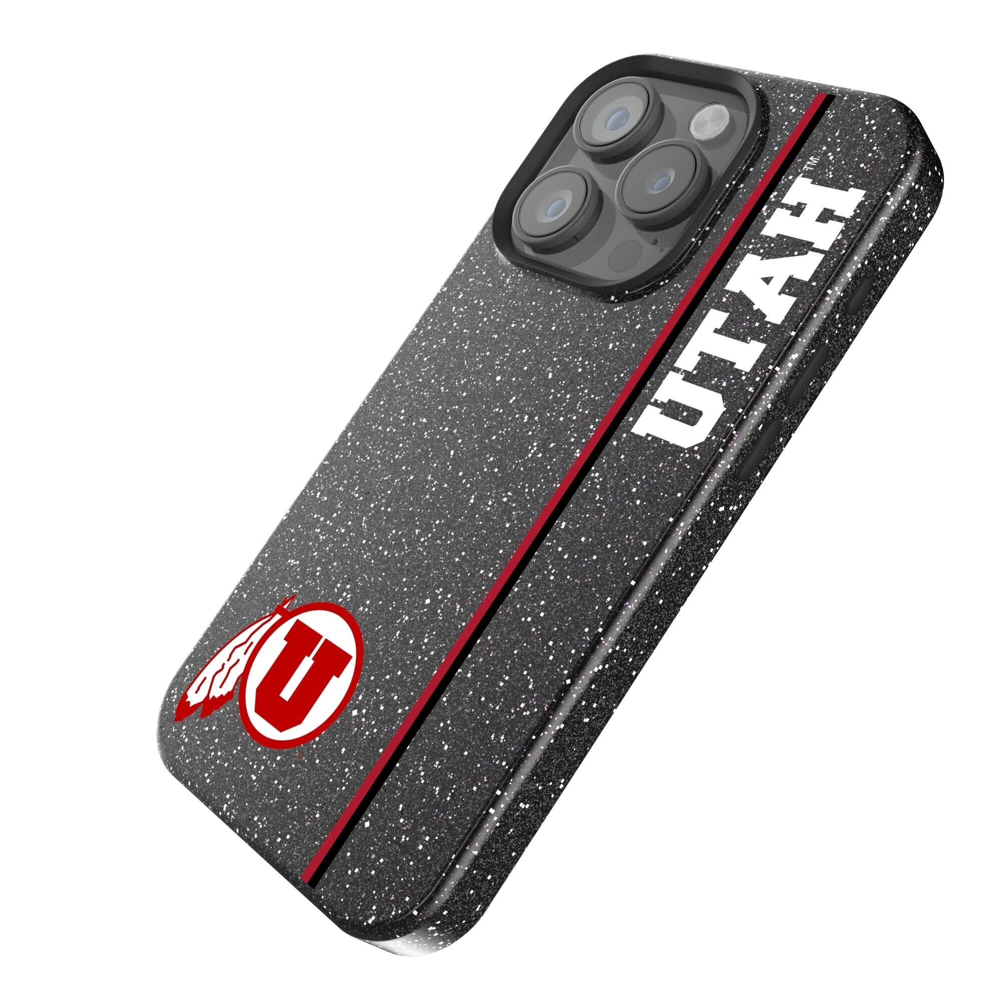 Alt View 1. Keyscaper - Utah Utes iPhone Bling Case - 14 Pro - Black.