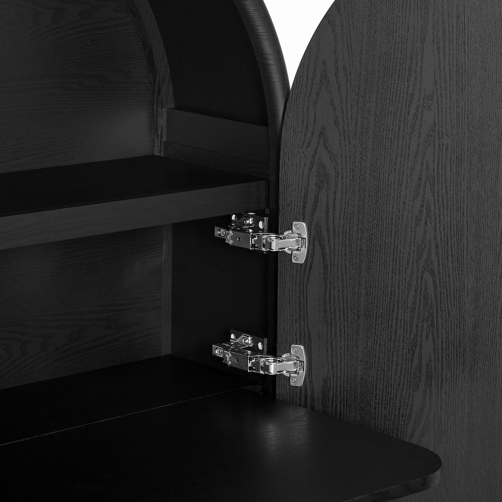Alt View 6. Modway - Bellamy Arched Fold-Out Desk Cabinet by Modway - Black Oak.