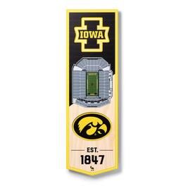 YouTheFan - Iowa Hawkeyes 6'' x 19'' 3D StadiumView Banner - Multicolor