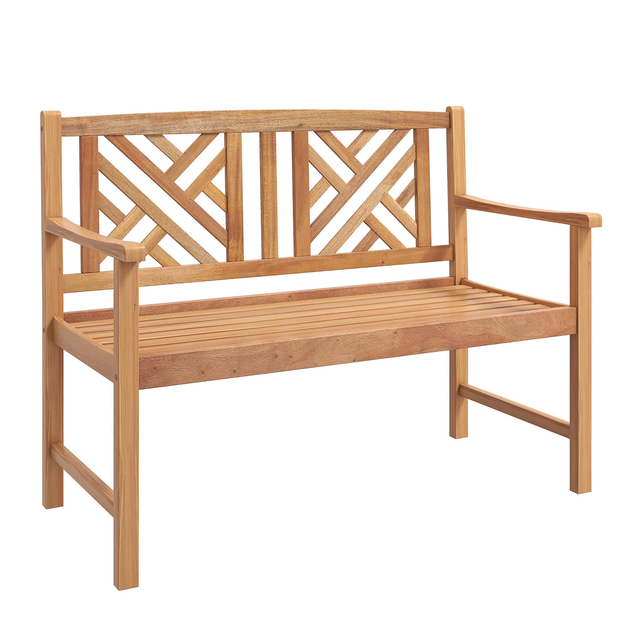 Costway - Patio Acacia Wood 2-Person Slatted Bench Outdoor Loveseat Chair Garden - Brown price history on PriceWatchPro