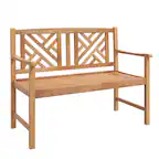 Front. Costway - Costway Patio Acacia Wood 2-Person Slatted Bench Outdoor Loveseat Chair Garden - Brown.