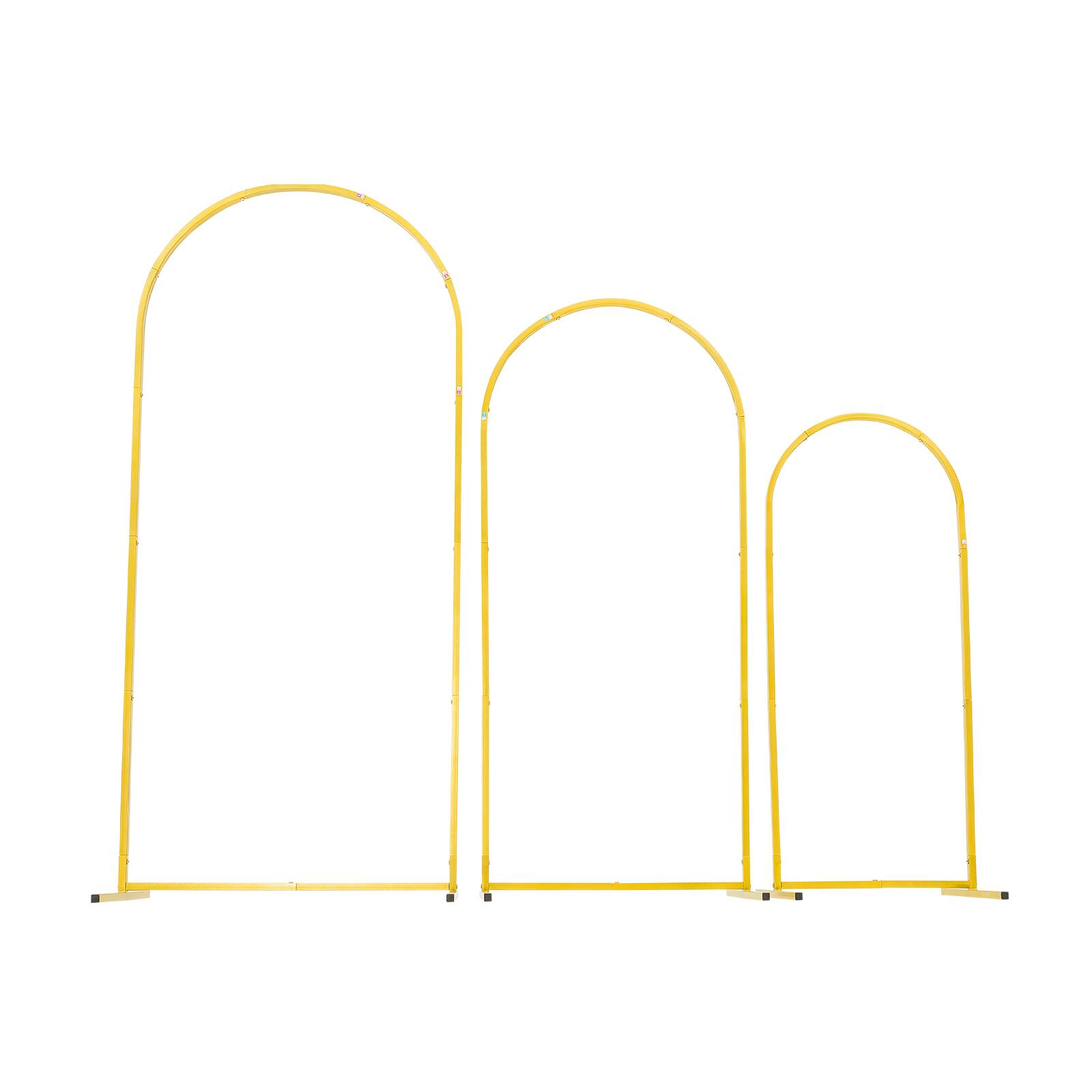 Alt View 5. VEVOR - Arch Backdrop Stand, Set of 3, 6/5/4 ft, Stable Structure, Easy Assembly, Gold Metal Arch Backdrop Stand for Wedding - Gold.