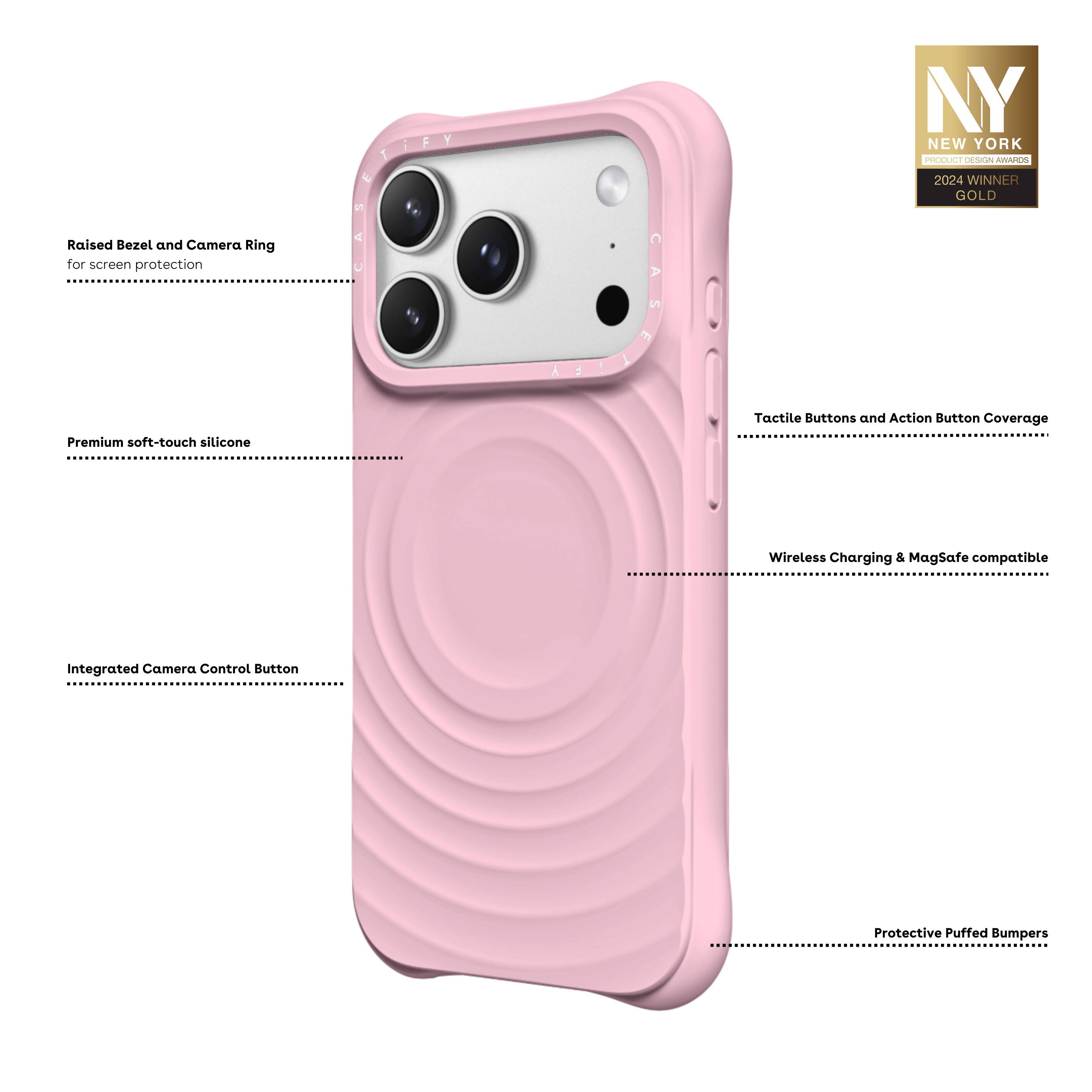 CASETiFY Apple iPhone 17 Pro Max Ripple Case Primrose Pink CTF