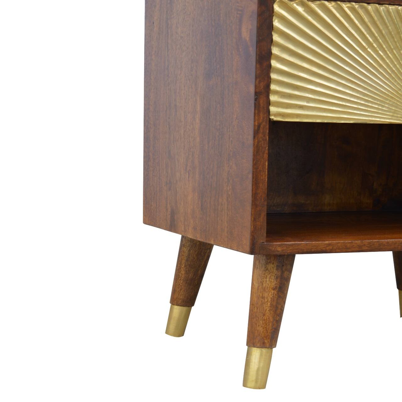 Alt View 1. Artisan Furniture - Artisan Furniture Solid Wood Manila Gold One Drawer Nightstand - Chestnut.