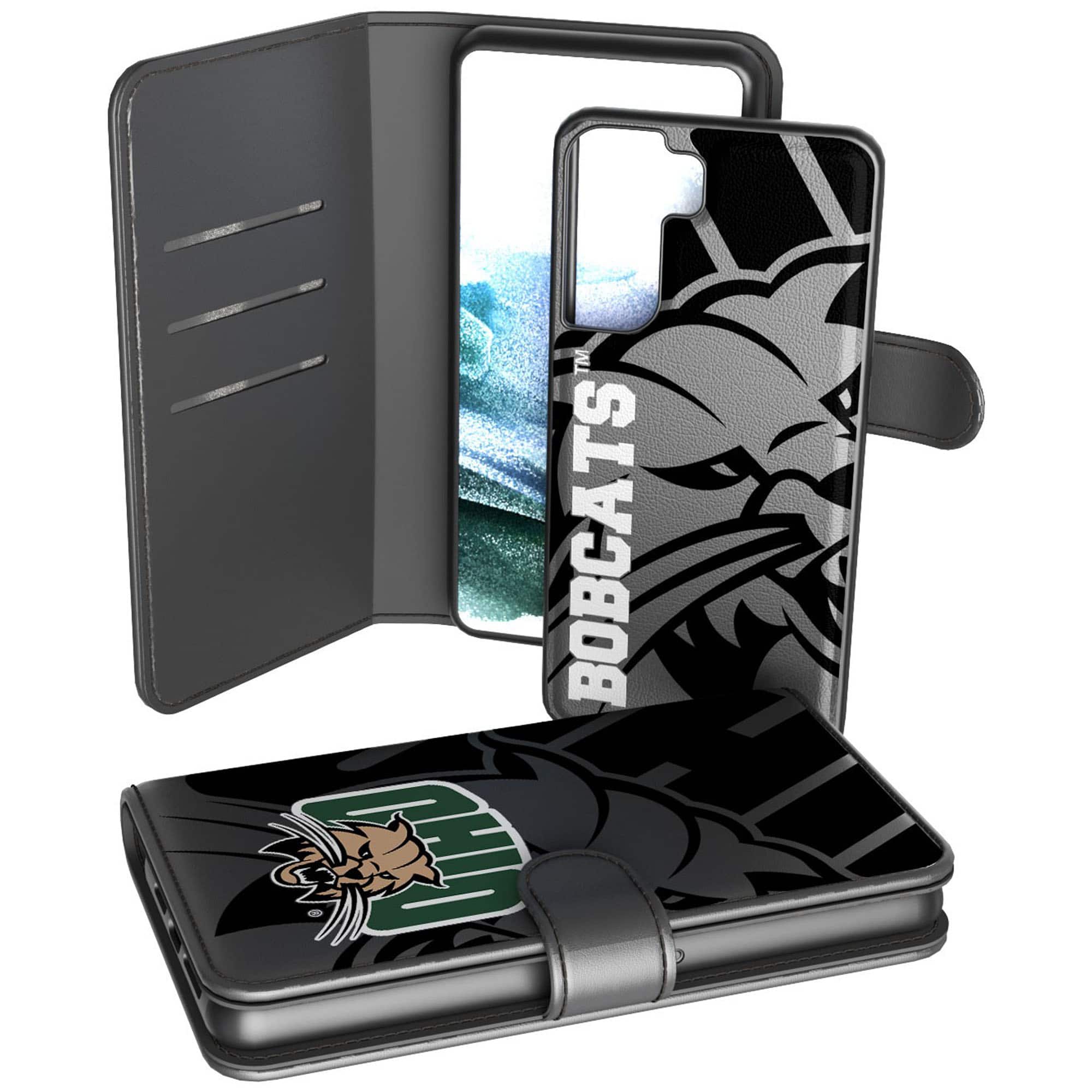 Keyscaper - NCAA - Ohio Bobcats Samsung Galaxy Mono Tilt Wallet Case - S10 - Multicolor