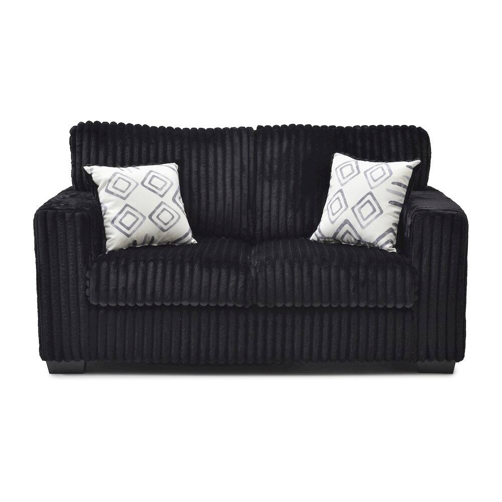 Front. Glory Furniture - Teddy Loveseat - Black.