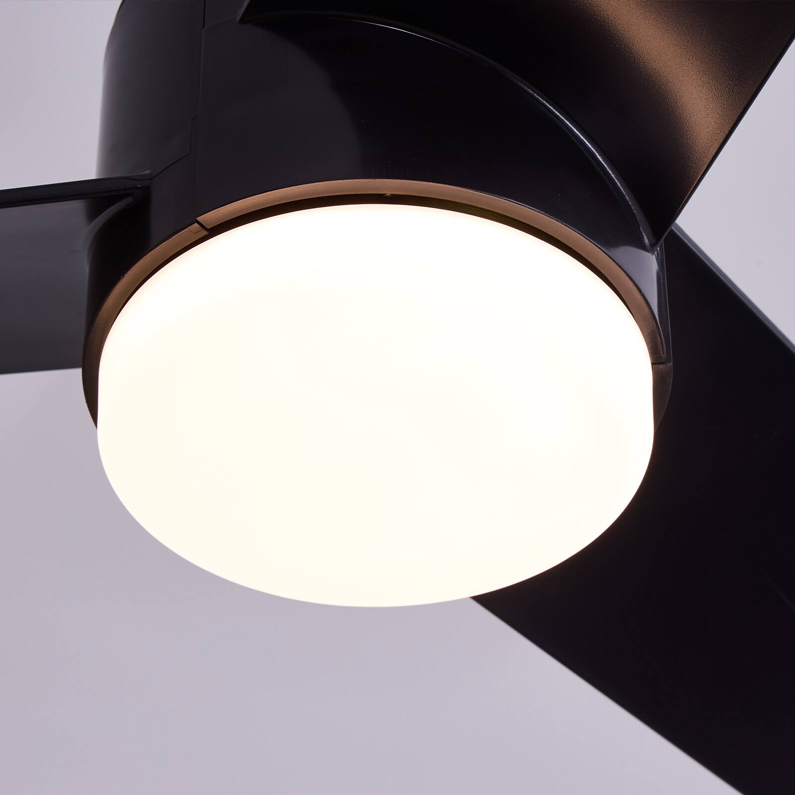 Alt View 6. Siljoy - 52 Inch 3 Blade Modern Industrial Ceiling Fan Matte Black and Gold Finish with LED Light for Bedroom Living Room - Matte Black and Gold.