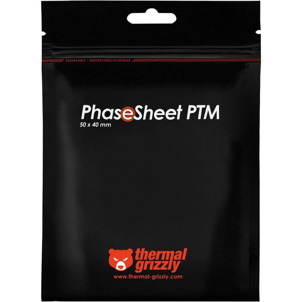 RESEALABLE / WIEDERVERSCHLIESSBAR  
PhaseSheet PTM  
50 x 40 mm  
thermal grizzly  
www.thermal-grizzly.com