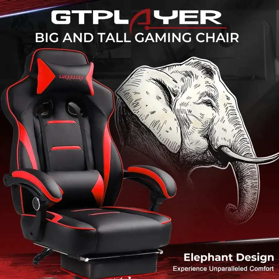 GTPL AYER BIG AND TALL GAMING CHAIR LUCKRACER Elephant Design Experience Unparalleled Comfort