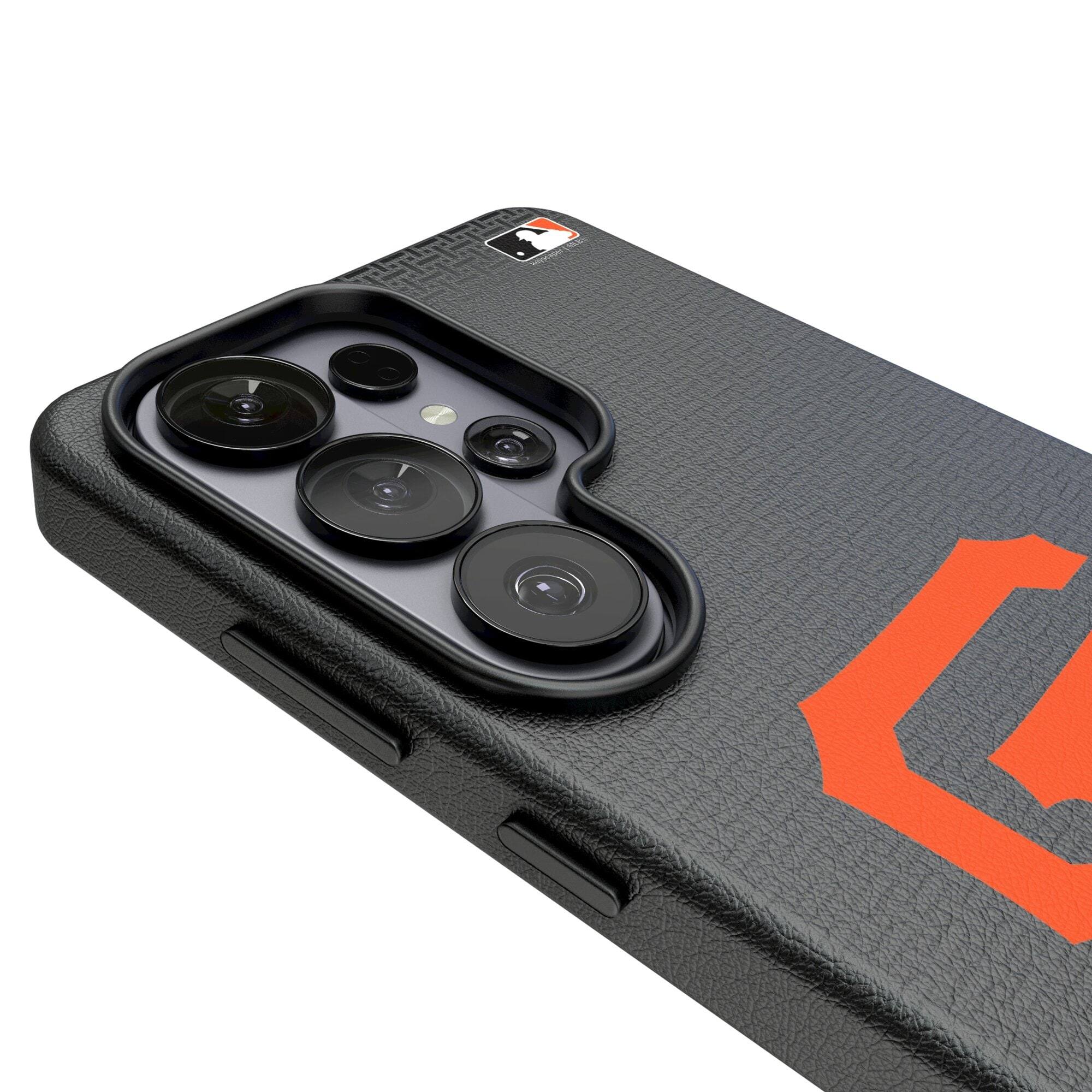 Alt View 2. Keyscaper - San Francisco Giants Linen Galaxy Magnetic Bump Case - S25 Ultra - Black.