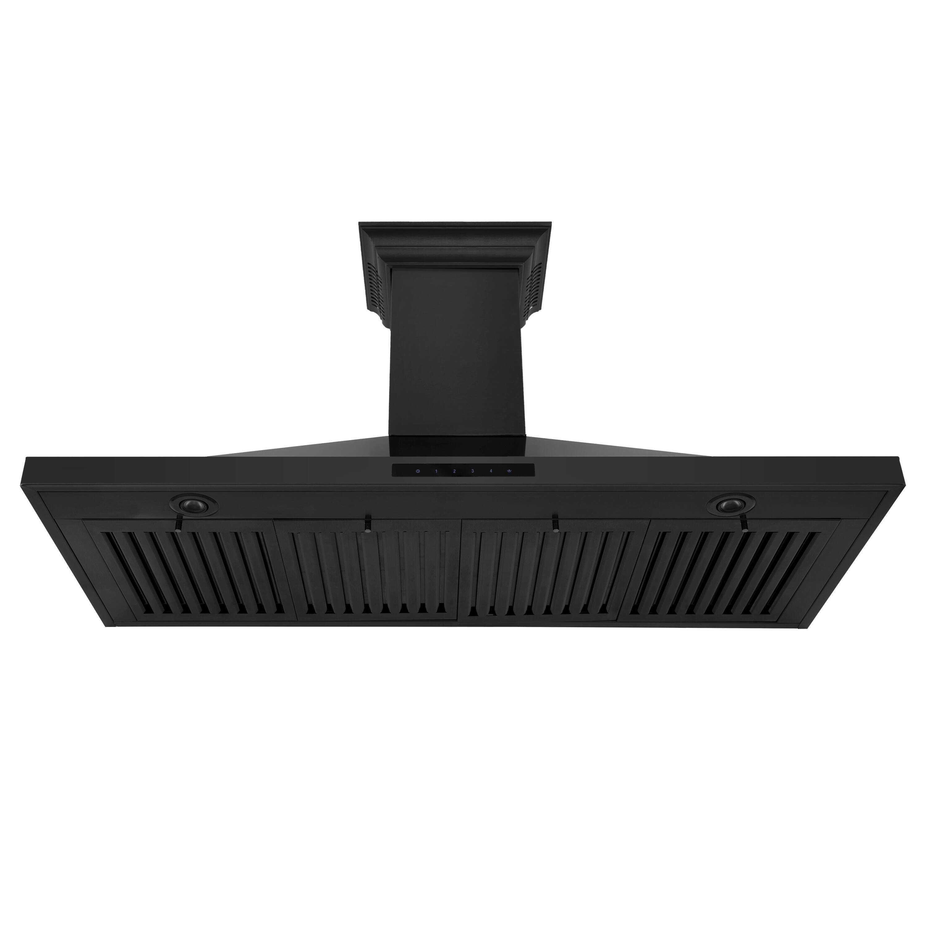 Alt View 1. ZLINE - 42 in. ZLINE CrownSound™Ducted Vent Wall Mount Range Hood in Black Stainless Steel with Built-in Bluetooth Speakers - Black Stainless Steel.