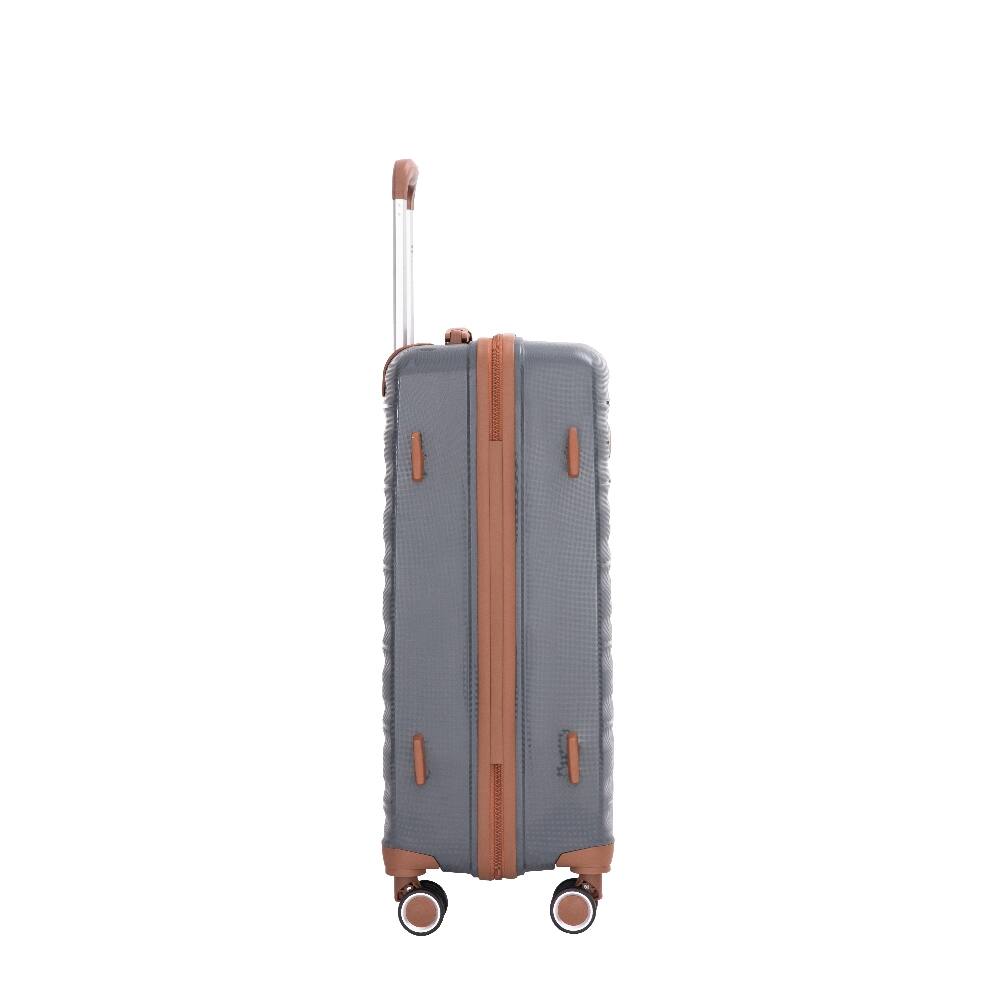 Back. Ropilly - Ropilly 5 Piece Luggage Set Polypropylene Hardshell Suitcase with TSA Lock and Spinner Wheels Dark Grey - Dark Grey.