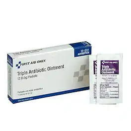 First Aid Only - Triple Antibiotic Ointment Packets, 0.02 oz., 12/Box (12-001ST) - Multicolor